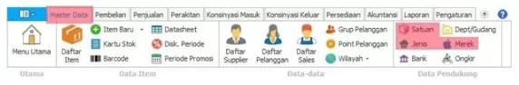 Input data jenis, satuan, merek